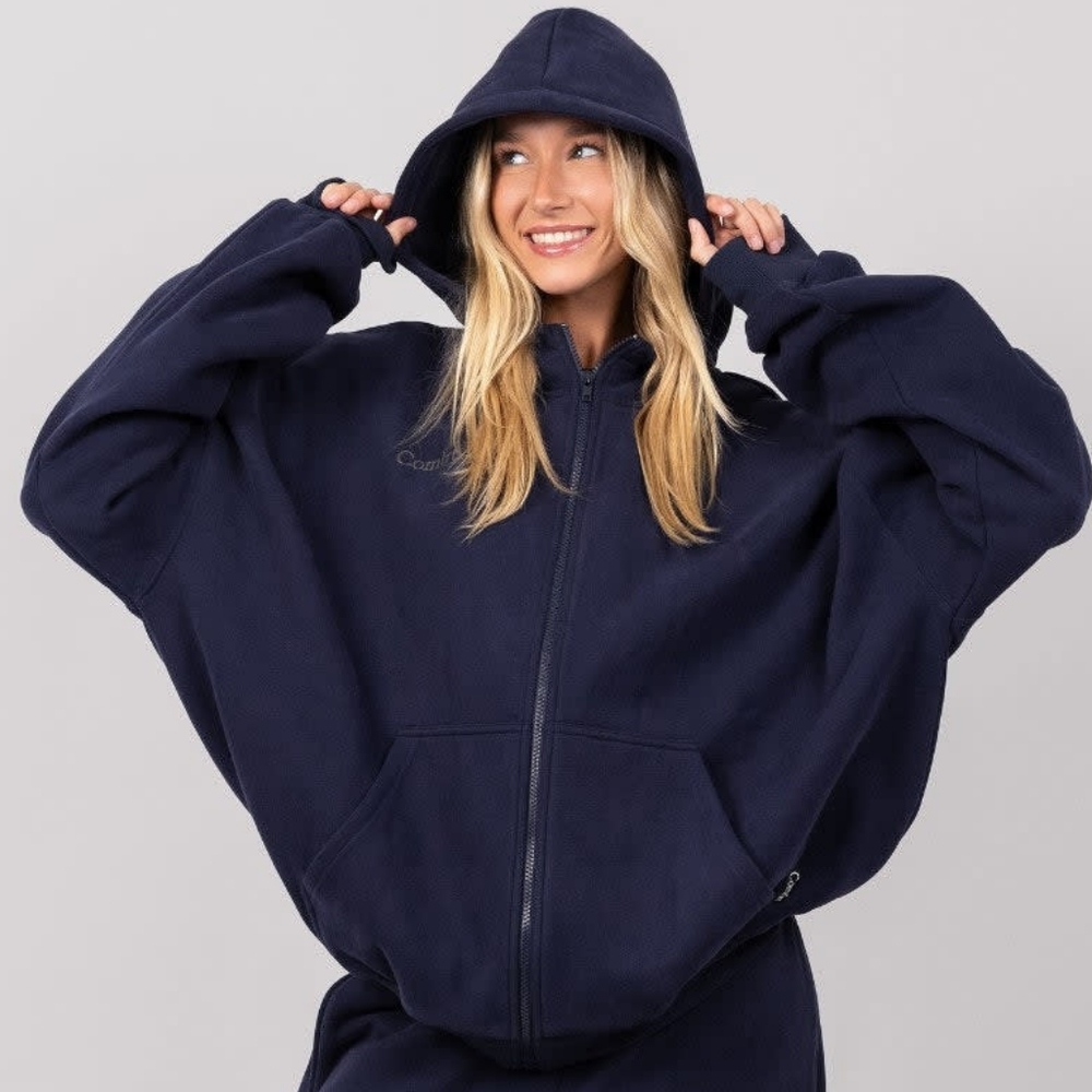🤑PRICE FIRM🥰❤️NIP!!❤️ Comfrt CLOUD FULL-ZIP HOODIE NAVY BLUE M Medium